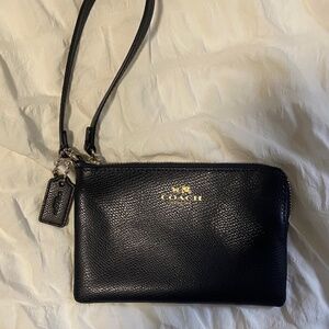 Coach Leather Navy Wristlet Clutch Bag